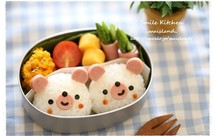 粉嫩嫩小白熊饭团便当