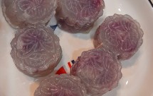 Q弹有嚼劲蜂蜜炼乳水晶紫薯糕，木薯淀粉澄粉水晶糕