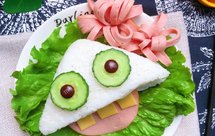 儿童趣味饭团便当（会吐舌头