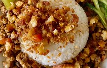 巨香油条碎香菇肉末盖浇饭