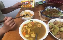 咖喱虾仁盖浇饭——百梦多