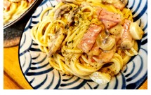 私家快手奶油蘑菇培根意面