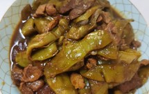 家常炖油豆角
