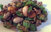 黑椒秋葵口蘑蒜粒