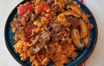 上班族能量减脂午餐便当：番茄鸡蛋香菇牛肉盖浇饭