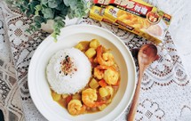 咖喱虾球盖浇饭~百多梦咖喱菜谱