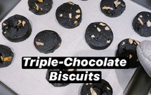 全世界最好吃的三重巧克力海盐曲奇（黑可可粉）