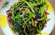 蒜蓉炒红米苋(素菜)