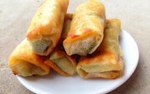 春卷（自制春卷皮，加了高筋粉和全麦粉）