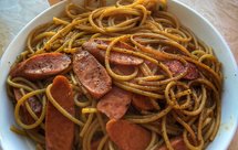 黑胡椒香肠意大利面