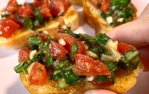 免烤箱版番茄罗勒法棍