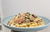 家常奶油培根蘑菇 意大利面