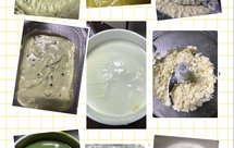 奶粉自制原味酸奶油和抹茶酸奶油