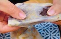 快手懒人免揉糯米红豆饼 无需揉面 包馅的糯米饼 超薄皮 消耗红豆沙 玉子烧厚蛋烧锅不粘锅平底锅妙用