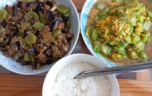 清淡茄子炒莴笋