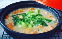 鲜虾干贝糙米粥（塔吉锅版）