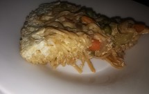 平底锅面条鸡蛋披萨（简单一锅煮到底）