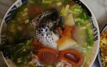 中西结合三文鱼头汤