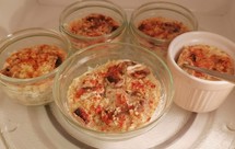 英国留学吃什么?微波炉五分钟做嫩嫩的蘑菇燕麦鸡蛋布丁～