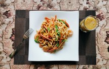 一口就沦陷的黑椒虾仁乌冬面