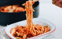 芝士海鲜泡菜炒乌冬