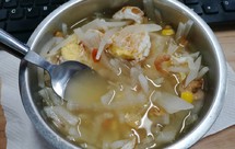 电饭盒煎蛋海米白萝卜汤简单好吃又大补