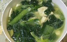 小白菜豆腐粉丝海米汤