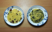 微波炉早餐:3分钟小米黄豆面无油煎饼(双口味)