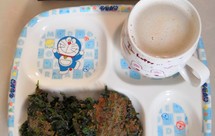 韭菜鸡蛋杂粮饼（黑米面黄豆面）