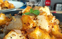 铁板凉粉炒馍（附红薯凉粉做法）