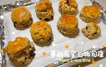 蔓越莓核桃多谷物胚芽司康