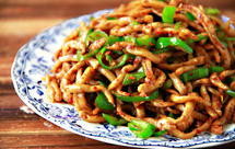 烧烤风味面筋丝炒青椒