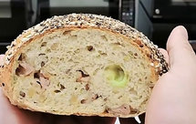 奶爸杨-法国绿芥末乳酪多谷物乡村面包（无油无糖）