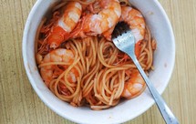 宿舍自制海虾意面