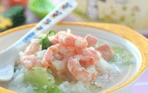 北极虾生菜咸味粥