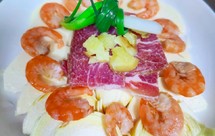 【火腿虾干蒸冬笋】