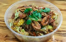 自制十三香干锅鱿鱼圈大海虾