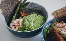 戒糖⎪糙米核桃寿司饭⎪烤三文鱼 北极虾