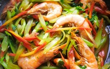 芹菜炒虾（低脂减肥餐）