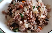 秋天菜系~白萝卜炒红米饭