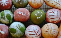 抹茶、红曲、黑麦麻薯欧包