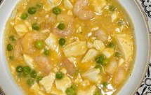 咸蛋黄虾仁豆腐羹