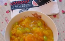 南瓜毛豆虾米干贝面疙瘩