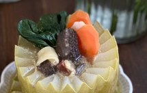 【瑶柱海参花胶冬瓜盅】广东名菜 鲜甜可口口感丰富宴客菜年夜大餐