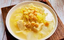 原汁原味冻豆腐炖干贝白菜