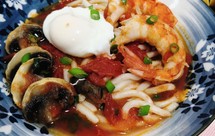 茄汁红虾乌冬面