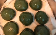 红豆沙馅椰子油大麦若叶无糖版青团