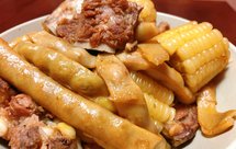 排骨炖豆角玉米 炖黄金钩