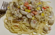 奶油培根鲜贝意大利面