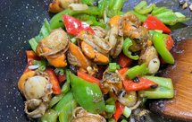 青红椒豆豉炒扇贝肉